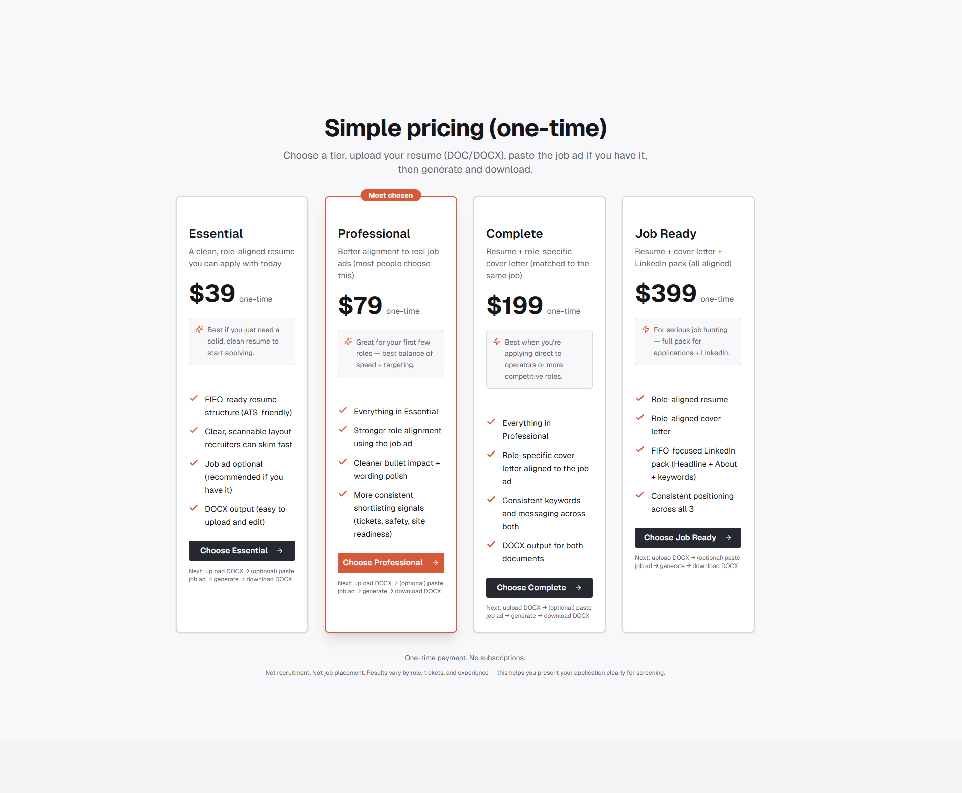 FIFO Resume Mate screenshot