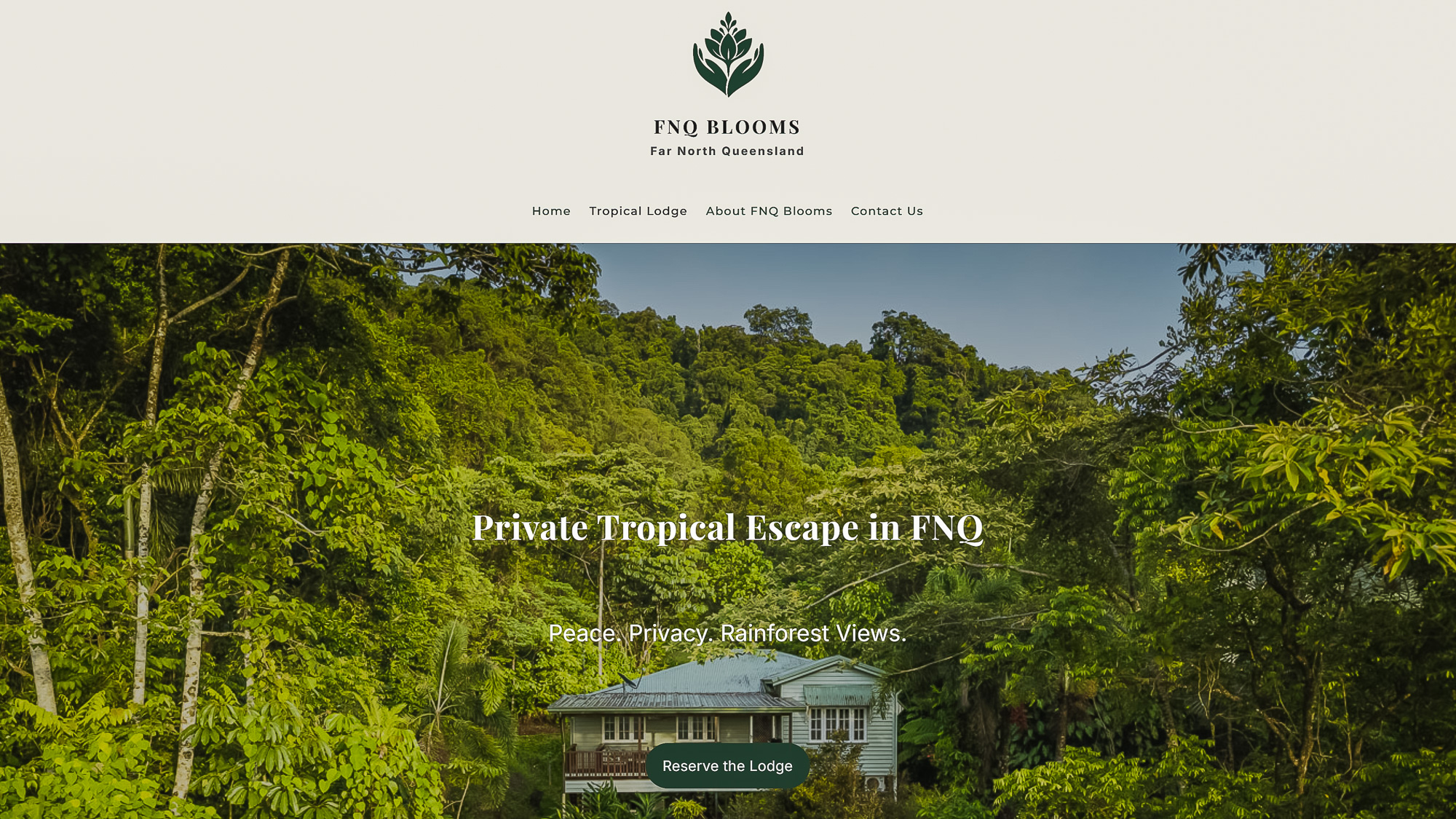 FNQ Lodge website screenshot